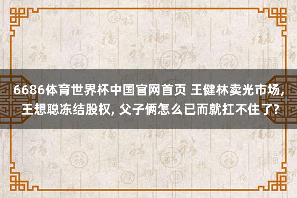 6686体育世界杯中国官网首页 王健林卖光市场, 王想聪冻结股权, 父子俩怎么已而就扛不住了?