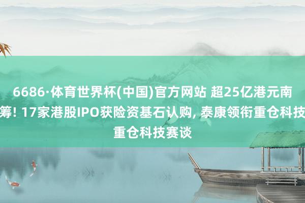 6686·体育世界杯(中国)官方网站 超25亿港元南下抢筹! 17家港股IPO获险资基石认购, 泰康领衔重仓科技赛谈