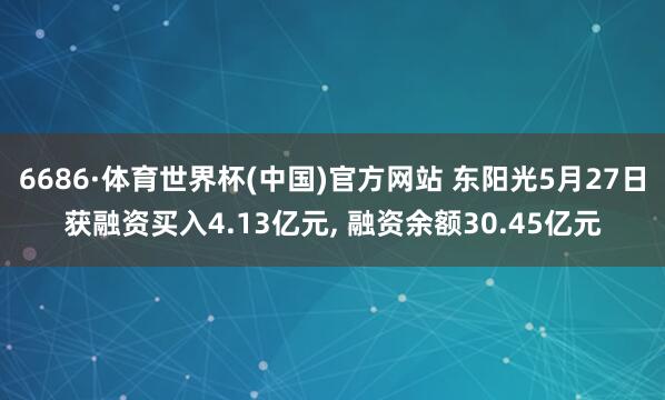 6686·体育世界杯(中国)官方网站 东阳光5月27日获融资买入4.13亿元, 融资余额30.45亿元
