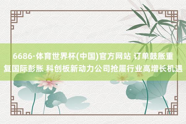 6686·体育世界杯(中国)官方网站 订单鼓胀重复国际彭胀 科创板新动力公司抢履行业高增长机遇