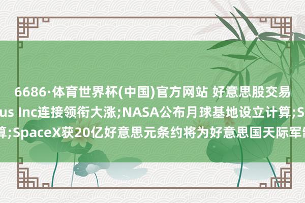 6686·体育世界杯(中国)官方网站 好意思股交易航天认识Momentus Inc连接领衔大涨;NASA公布月球基地设立计算;SpaceX获20亿好意思元条约将为好意思国天际军制造卫星——《投资早参》
