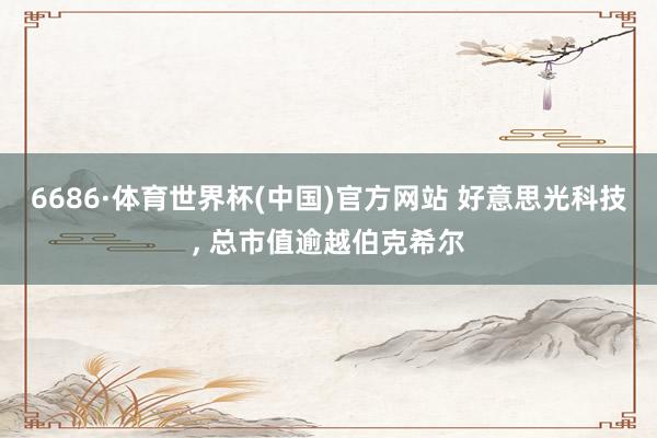 6686·体育世界杯(中国)官方网站 好意思光科技, 总市值逾越伯克希尔