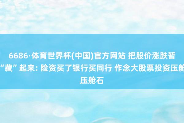 6686·体育世界杯(中国)官方网站 把股价涨跌暂时“藏”起来: 险资买了银行买同行 作念大股票投资压舱石