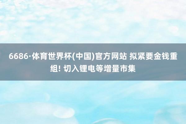 6686·体育世界杯(中国)官方网站 拟紧要金钱重组! 切入锂电等增量市集