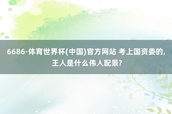 6686·体育世界杯(中国)官方网站 考上国资委的, 王人是什么伟人配景?