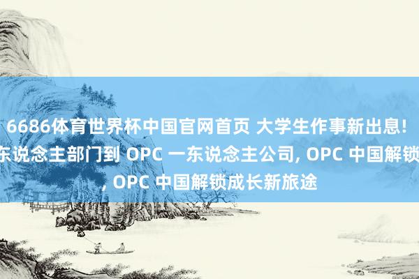 6686体育世界杯中国官网首页 大学生作事新出息! 从 OPD 一东说念主部门到 OPC 一东说念主公司, OPC 中国解锁成长新旅途