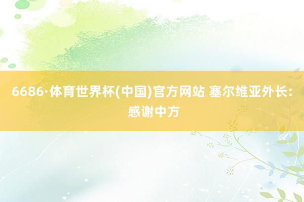 6686·体育世界杯(中国)官方网站 塞尔维亚外长: 感谢中方