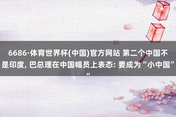 6686·体育世界杯(中国)官方网站 第二个中国不是印度, 巴总理在中国幅员上表态: 要成为“小中国”