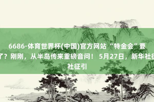 6686·体育世界杯(中国)官方网站 “特金会”要来了？刚刚，从半岛传来重磅音问！ 5月27日，新华社征引