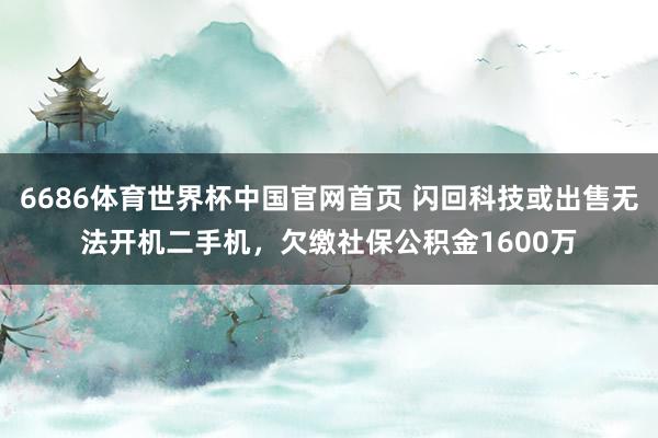 6686体育世界杯中国官网首页 闪回科技或出售无法开机二手机，欠缴社保公积金1600万