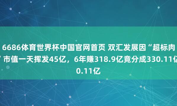 6686体育世界杯中国官网首页 双汇发展因“超标肉”市值一天挥发45亿，6年赚318.9亿竟分成330.11亿