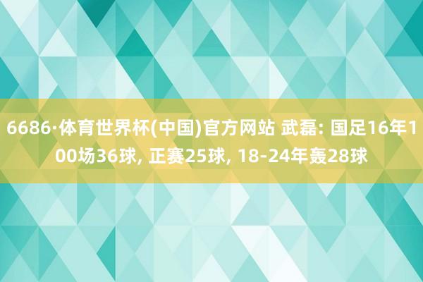 6686·体育世界杯(中国)官方网站 武磊: 国足16年100场36球， 正赛25球， 18-24年轰28球