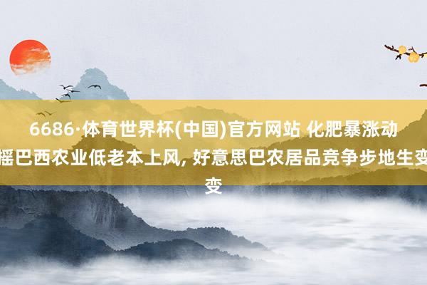 6686·体育世界杯(中国)官方网站 化肥暴涨动摇巴西农业低老本上风， 好意思巴农居品竞争步地生变