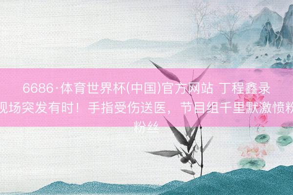 6686·体育世界杯(中国)官方网站 丁程鑫录制现场突发有时！手指受伤送医，节目组千里默激愤粉丝