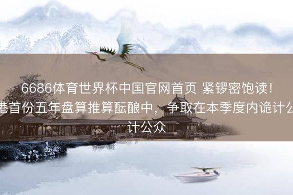 6686体育世界杯中国官网首页 紧锣密饱读！香港首份五年盘算推算酝酿中，争取在本季度内诡计公众