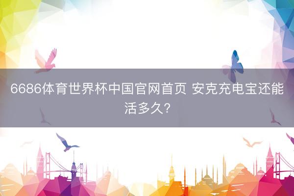 6686体育世界杯中国官网首页 安克充电宝还能活多久?